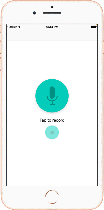 iphone screenshot of an app asking you to record a sound