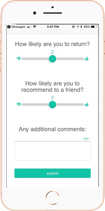 iphone screenshot of a survey